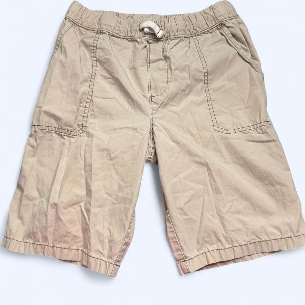Carter's Kids Khaki Pull-On Cotton Shorts Sz 12 Elastic Waist Drawstring Summer